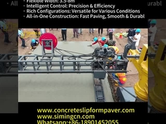 Inteligente y Eficiente Pavimentador de calzada de cemento en acción Ancho flexible, redefiniendo la construcción de carreteras